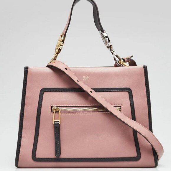 Fendi Pink/Black Calfskin Leather Runaway Small Bag - Picture 2 of 13